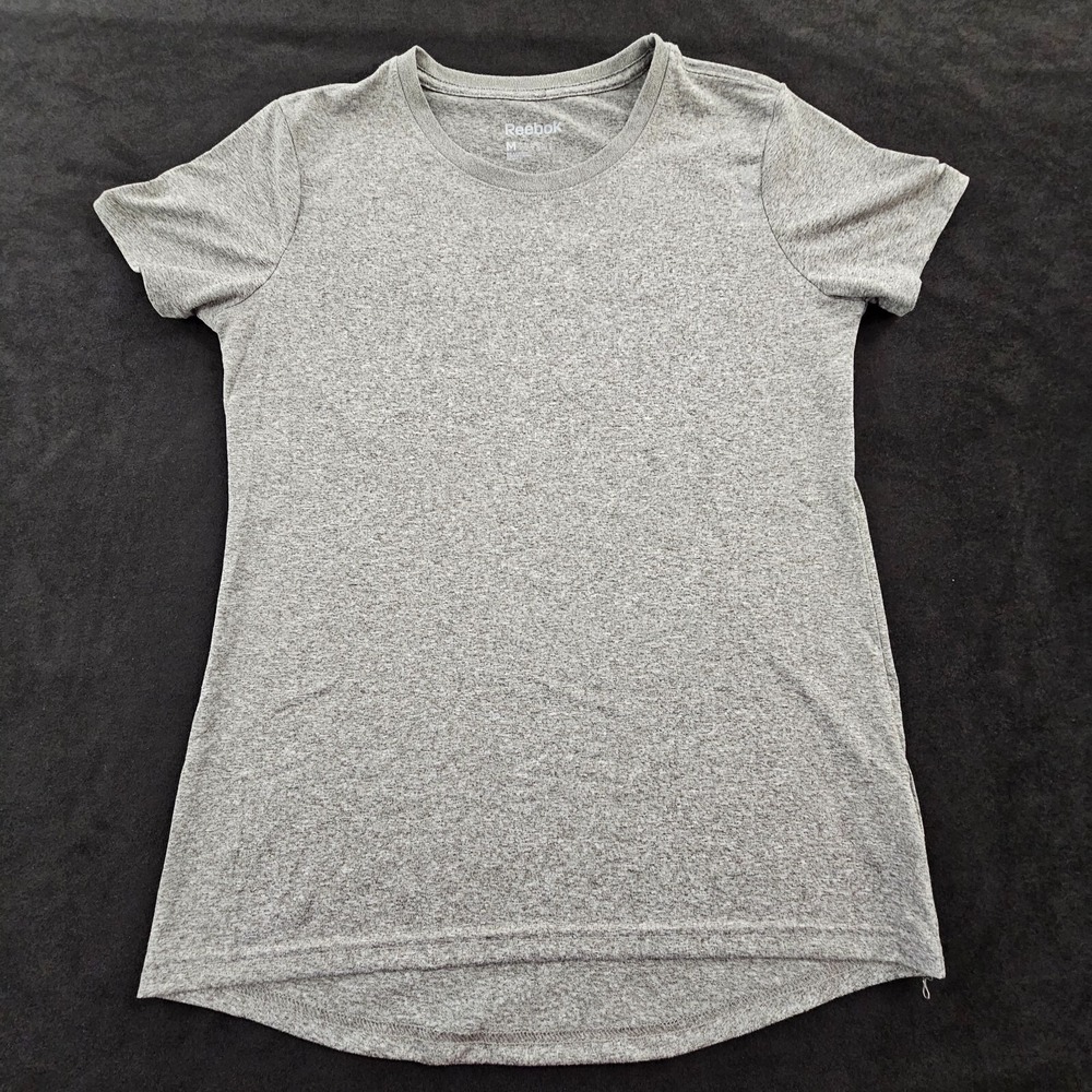 Reebok Gray Short Sleeve Polyester‎ Performance T-Shirt Women's M